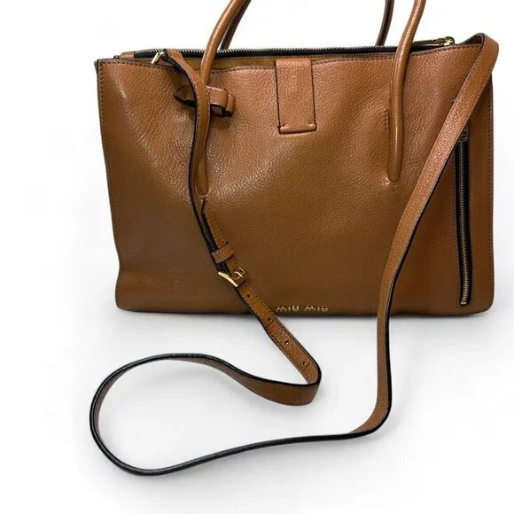 Miu Miu Madras Brown Leather 2 Way Tote - Picture 8 of 16